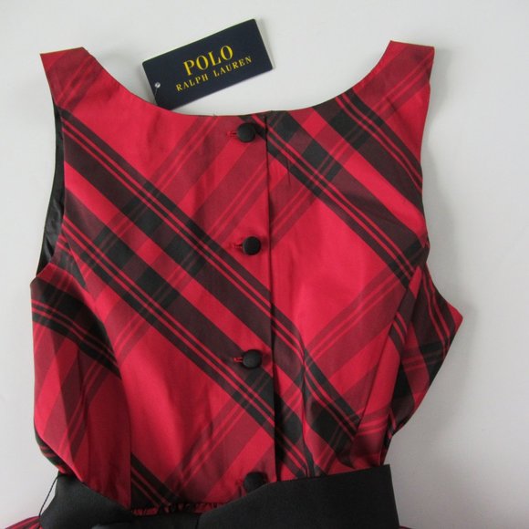 Ralph Lauren Sleeveless Red Taffeta Party Dress - Picture 7 of 8